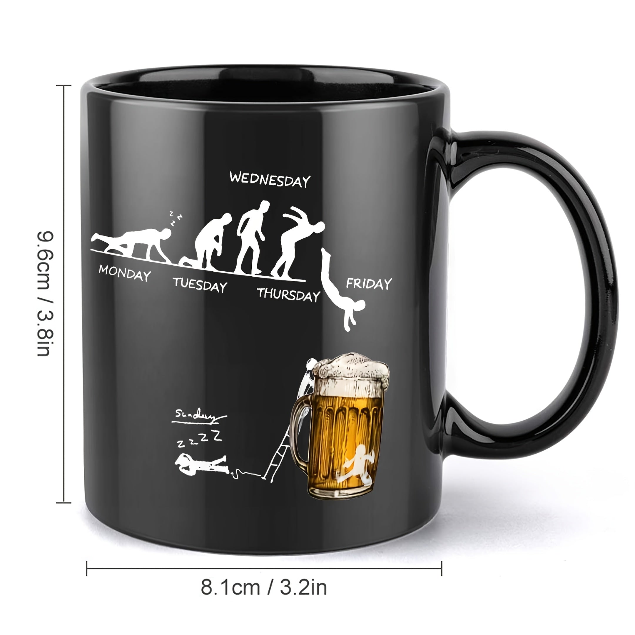 Kaffeetasse – „Evolution bis Freitag Bier“