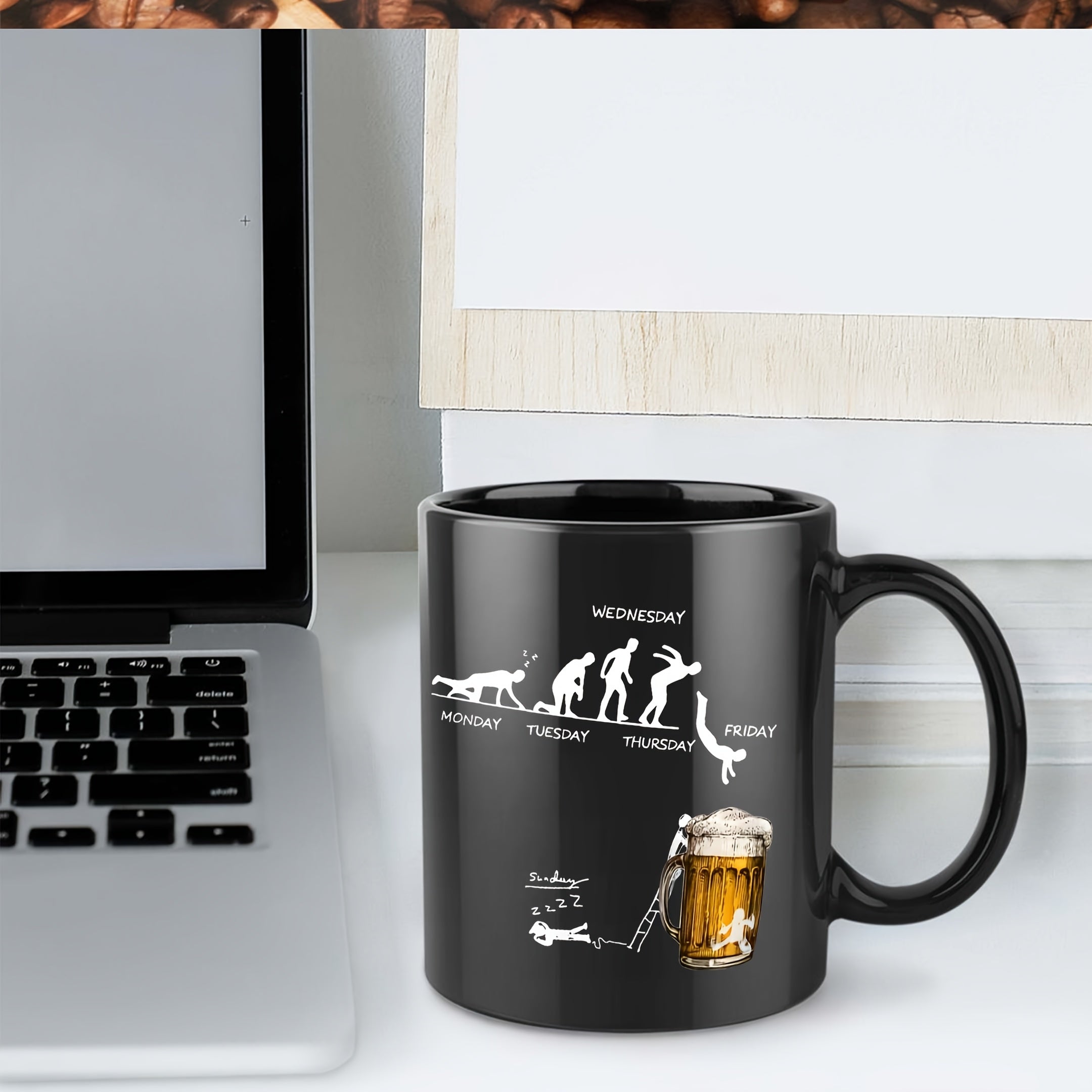 Kaffeetasse – „Evolution bis Freitag Bier“