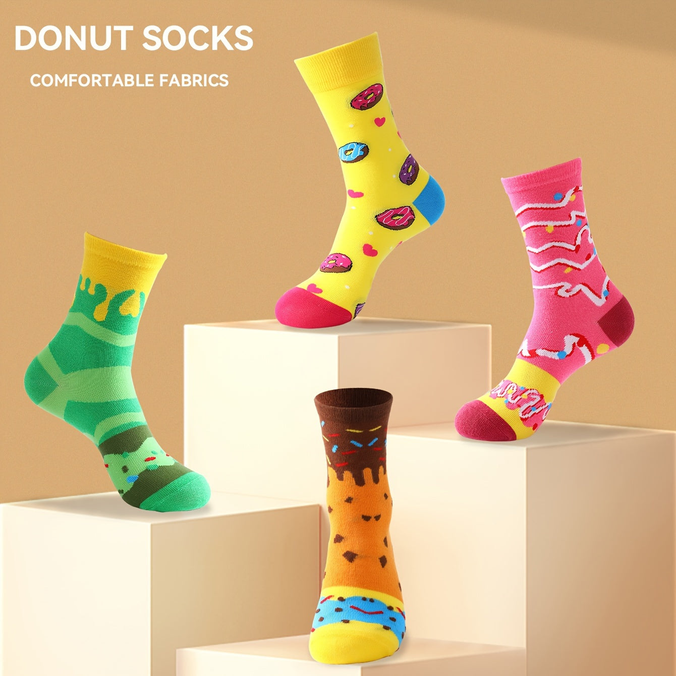 Donut Socken - 4er Pack