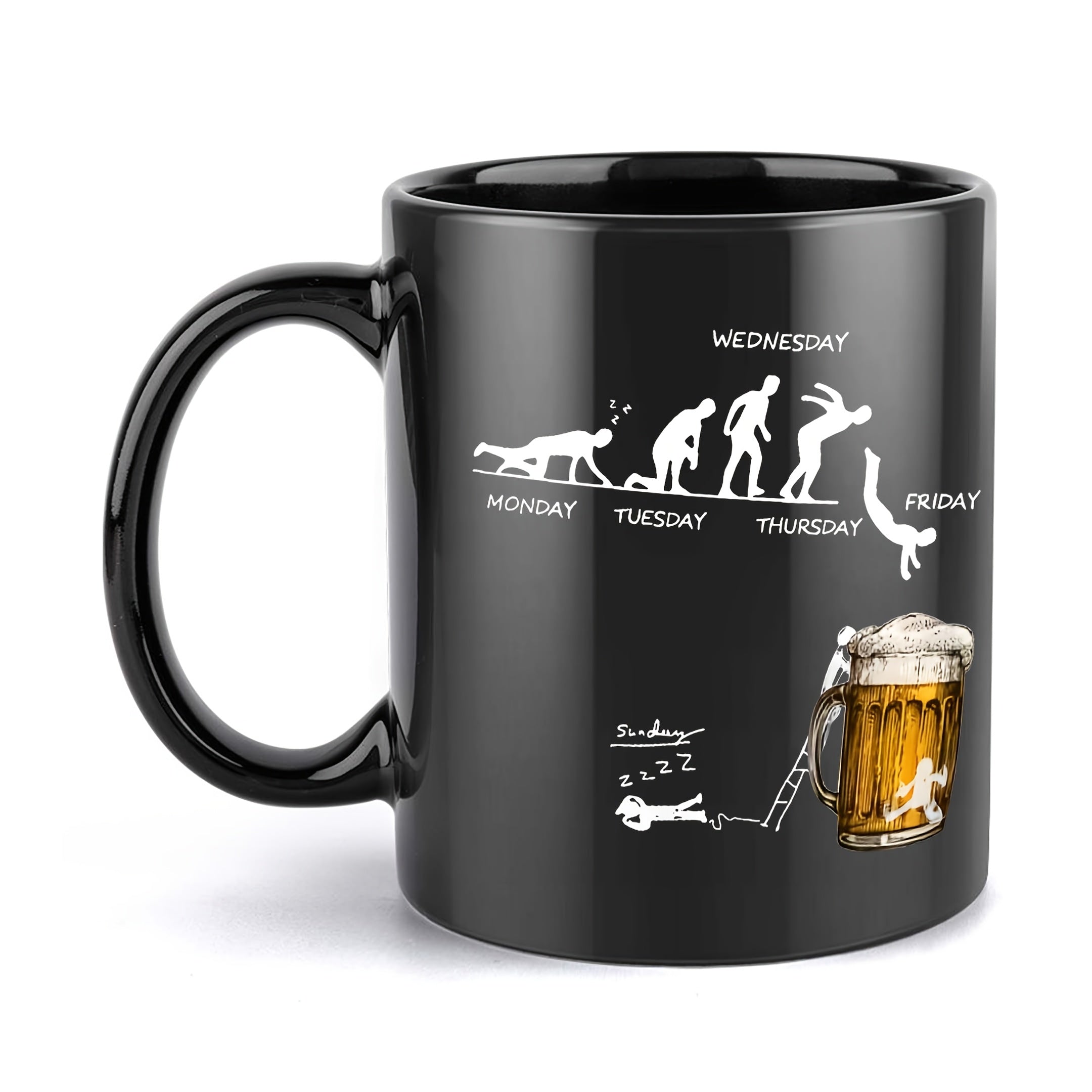 Kaffeetasse – „Evolution bis Freitag Bier“