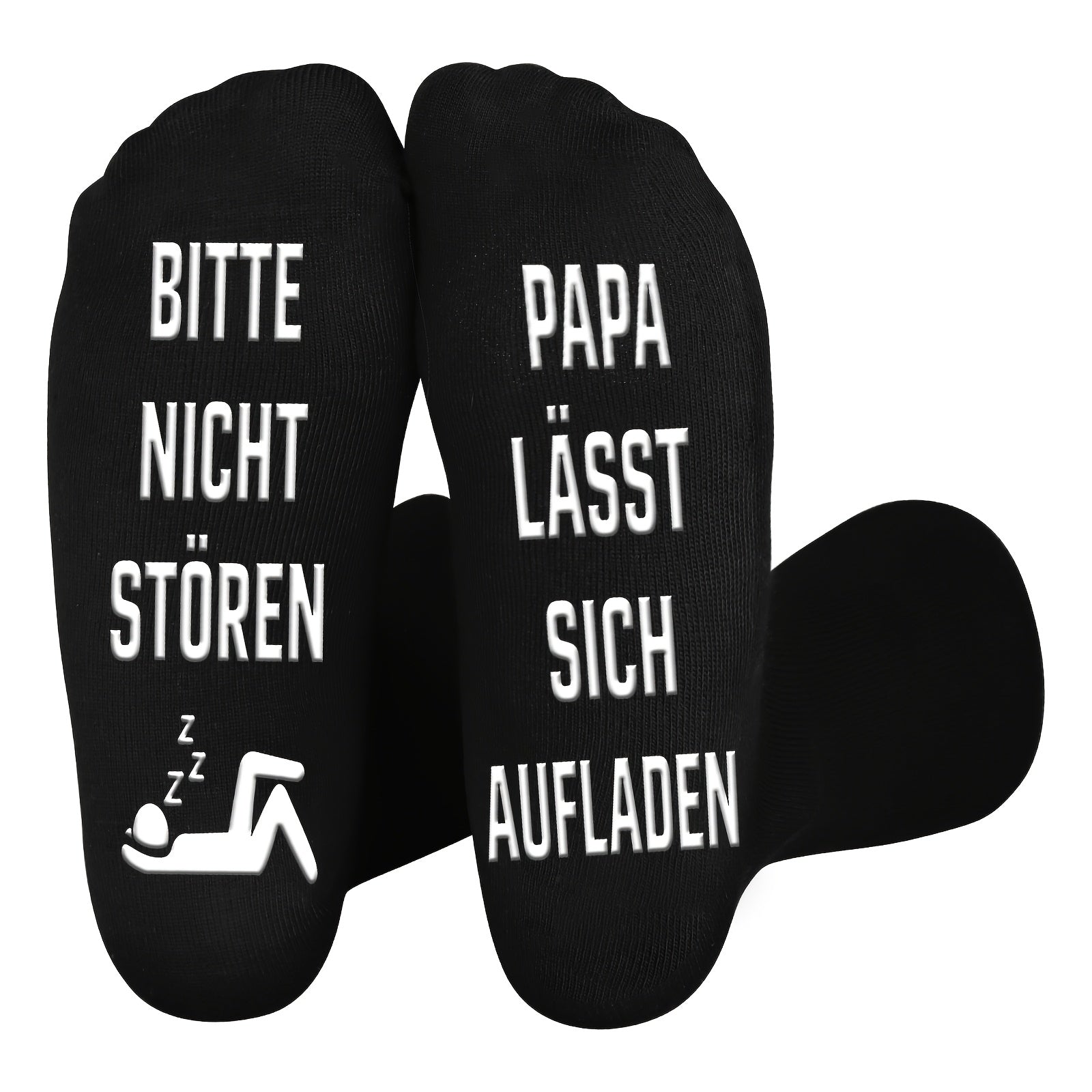 Lustige Socken – „Bitte nicht stören, Papa lässt sich aufladen“