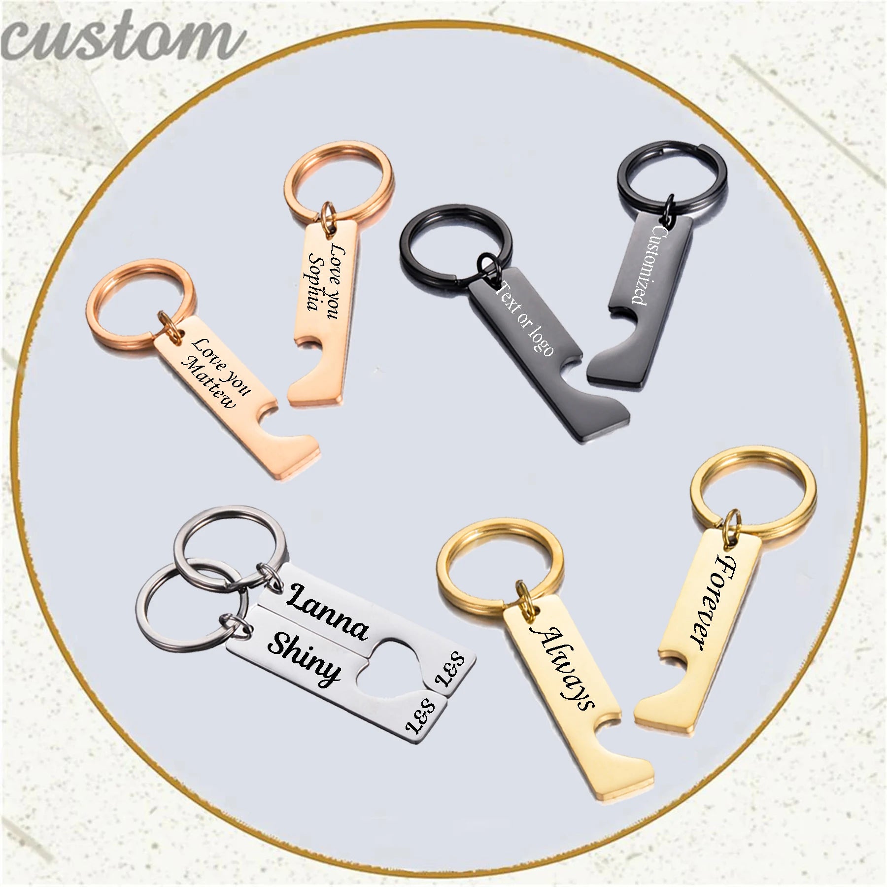 Partner Schlüsselanhänger – Geteiltes Herz aus Metall