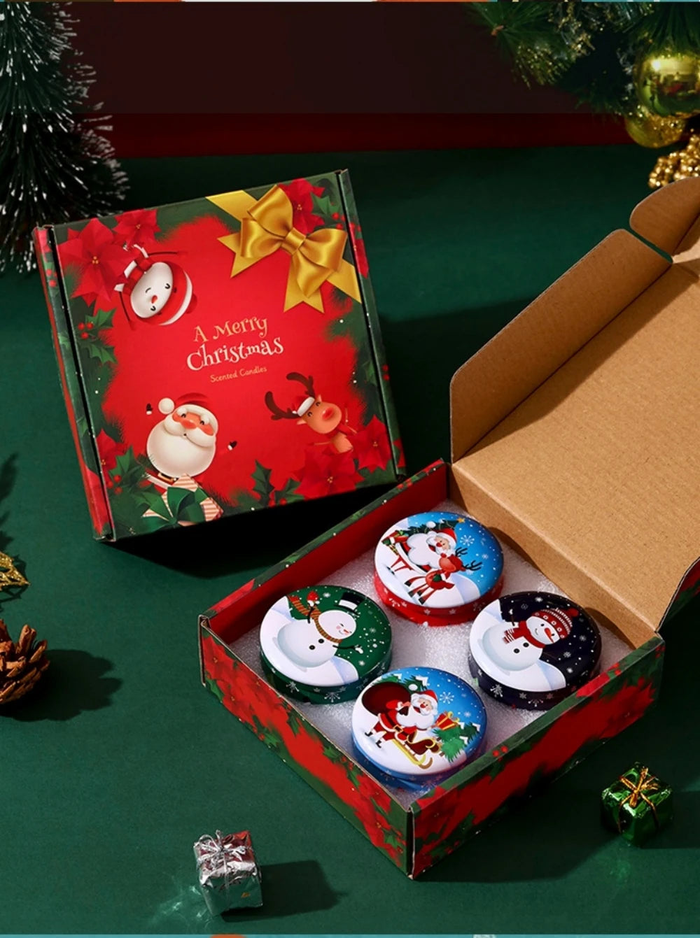 4er-Set Duftkerzen „Weihnachtsbaum“ – festlich, duftend & dekorativ!