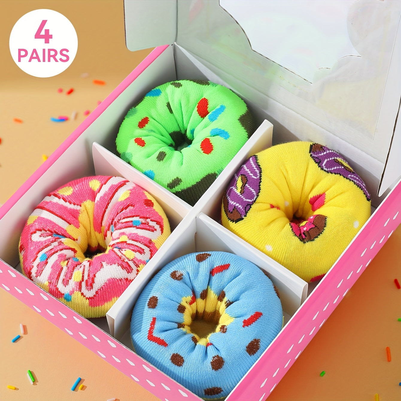 Donut Socken - 4er Pack