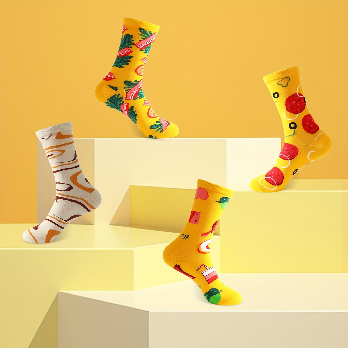 Pizza Socken - 4er Pack