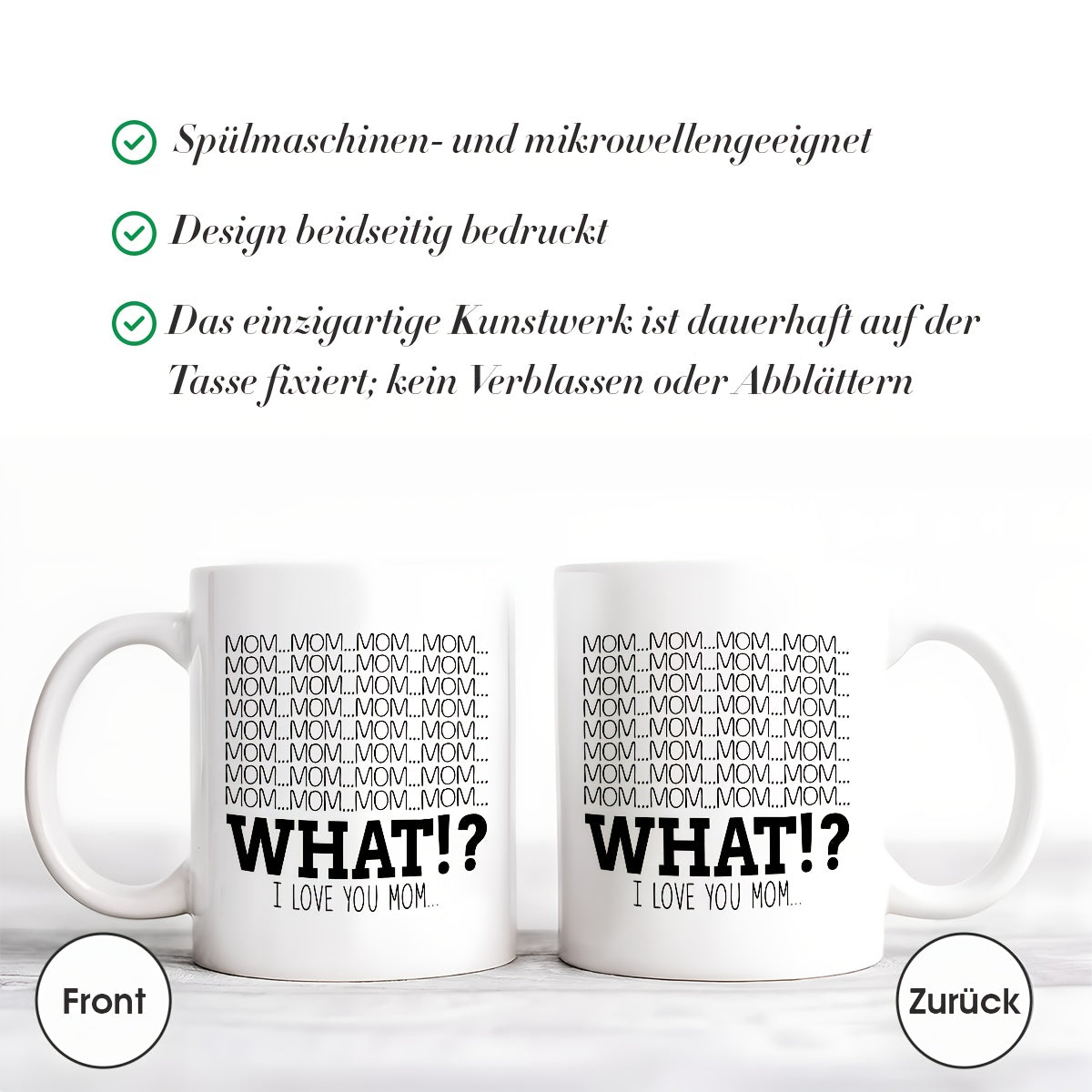 Lustige Tasse – „MOM? MOM? WHAT!?"